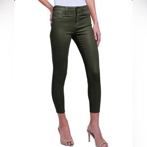 L’Agence Margot High Rise Army coated cropped skinny jeans, size 28